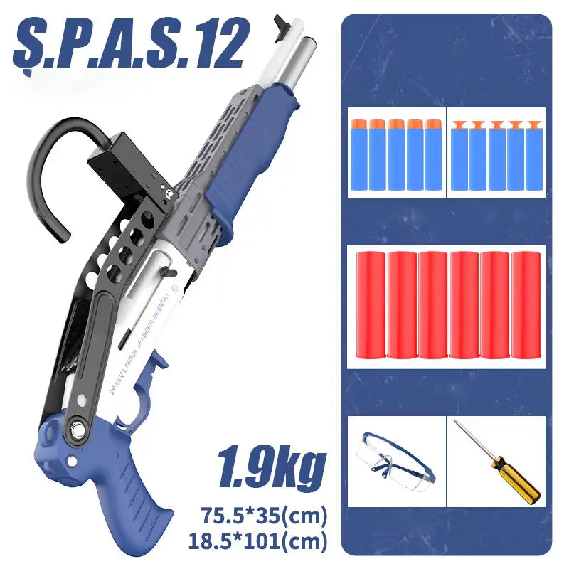 Single Shot Pump Foam Bullet Toy Shotgun SPAS-12
